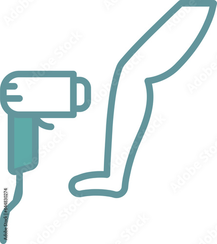 Green And White Laser Hair Removal Icon Or Symbol.