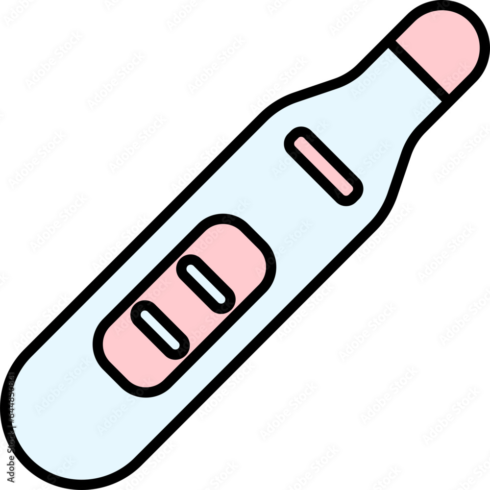 Pregnancy Test Scale Icon In Blue And Pink Color. Pregnancy Test Scale Icon In Blue And Pink Color.