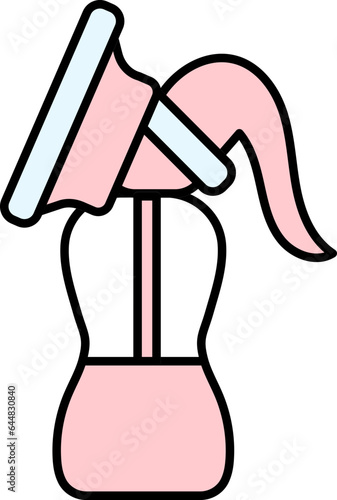 Breast Pump Icon In Pink And White Color.