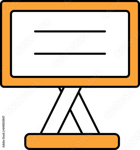 Whiteboard Icon In Orange And White Color.