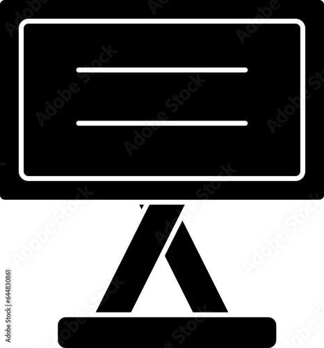 Whiteboard Icon In B&W Color.