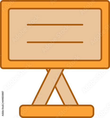 Whiteboard Icon In Orange Color.