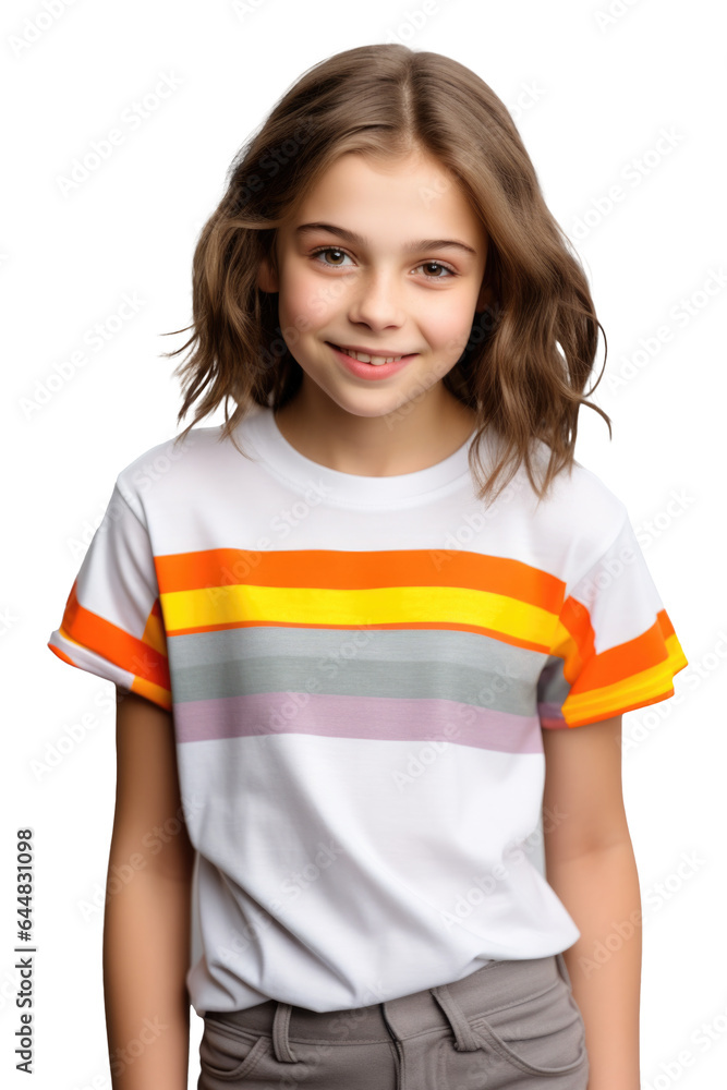 Young girl, a happy smiling child isolated on transparent white background Young girl, a happy smiling child isolated on transparent white background