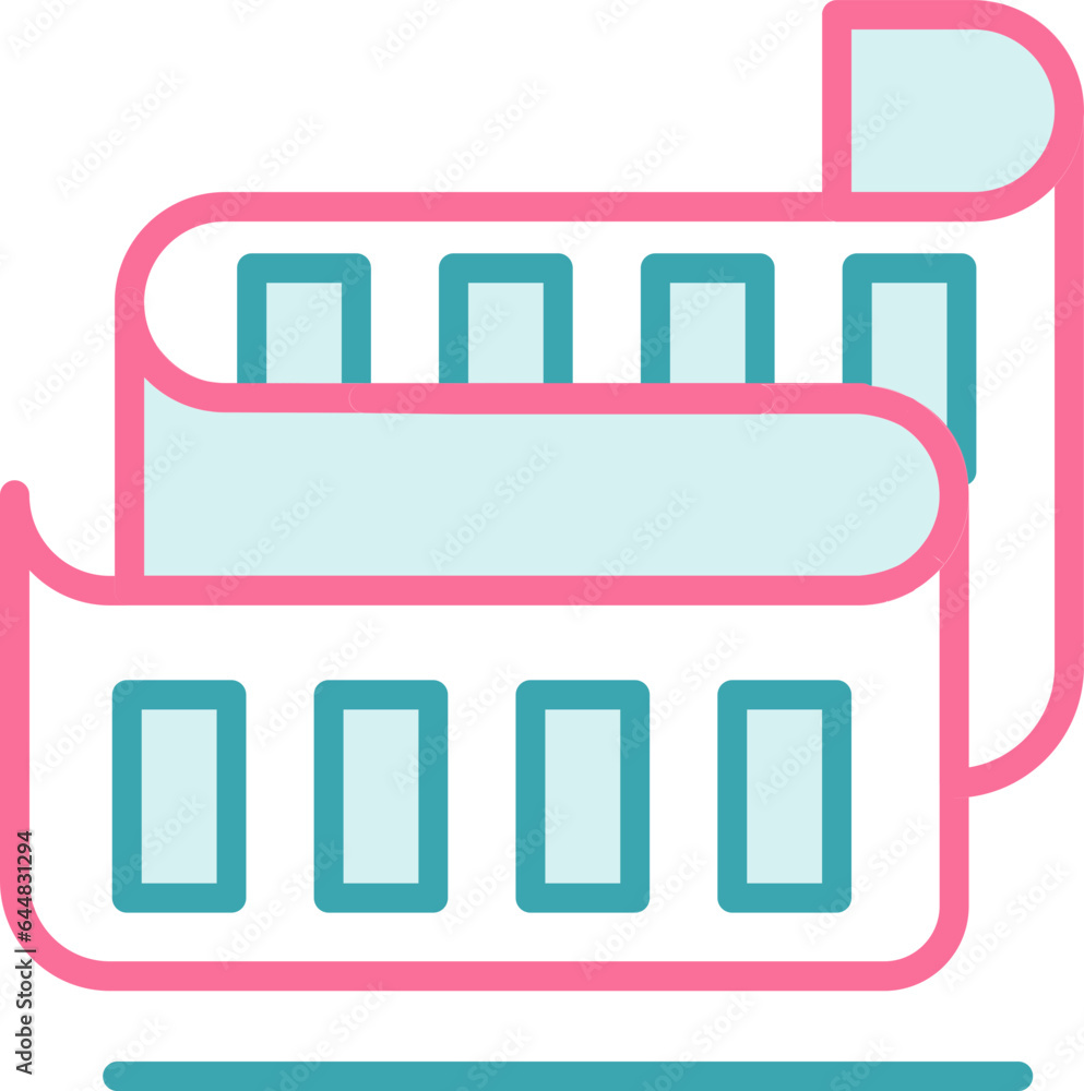 Red And Teal Long List Icon Or Symbol. Red And Teal Long List Icon Or Symbol.
