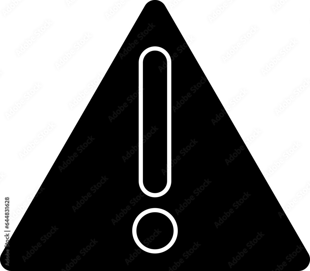 Warning Symbol In Black And White Color. Warning Symbol In Black And White Color.