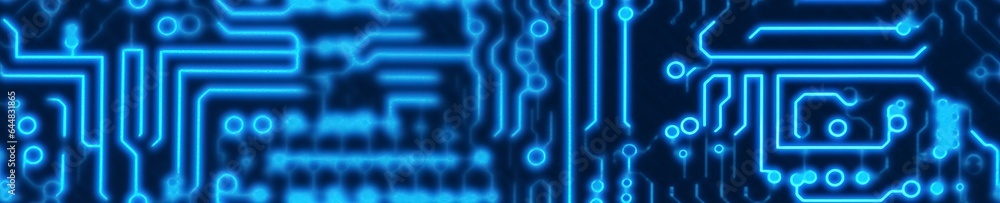 Fototapeta premium a blue electronic circuit board background in blueprint style.