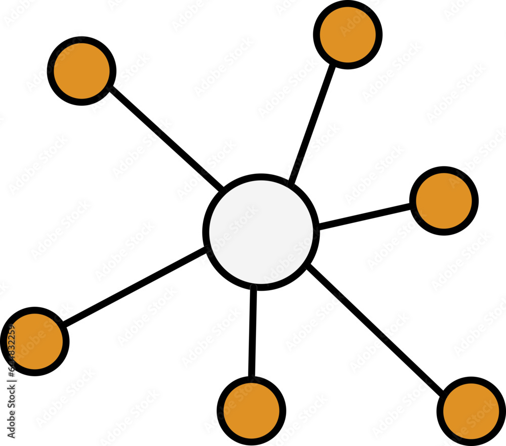 Yellow And White Molecule Icon In Flat Style. Yellow And White Molecule Icon In Flat Style.