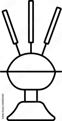 Wallpaper Mural Incense Stand Icon In Black Line Art. Torontodigital.ca