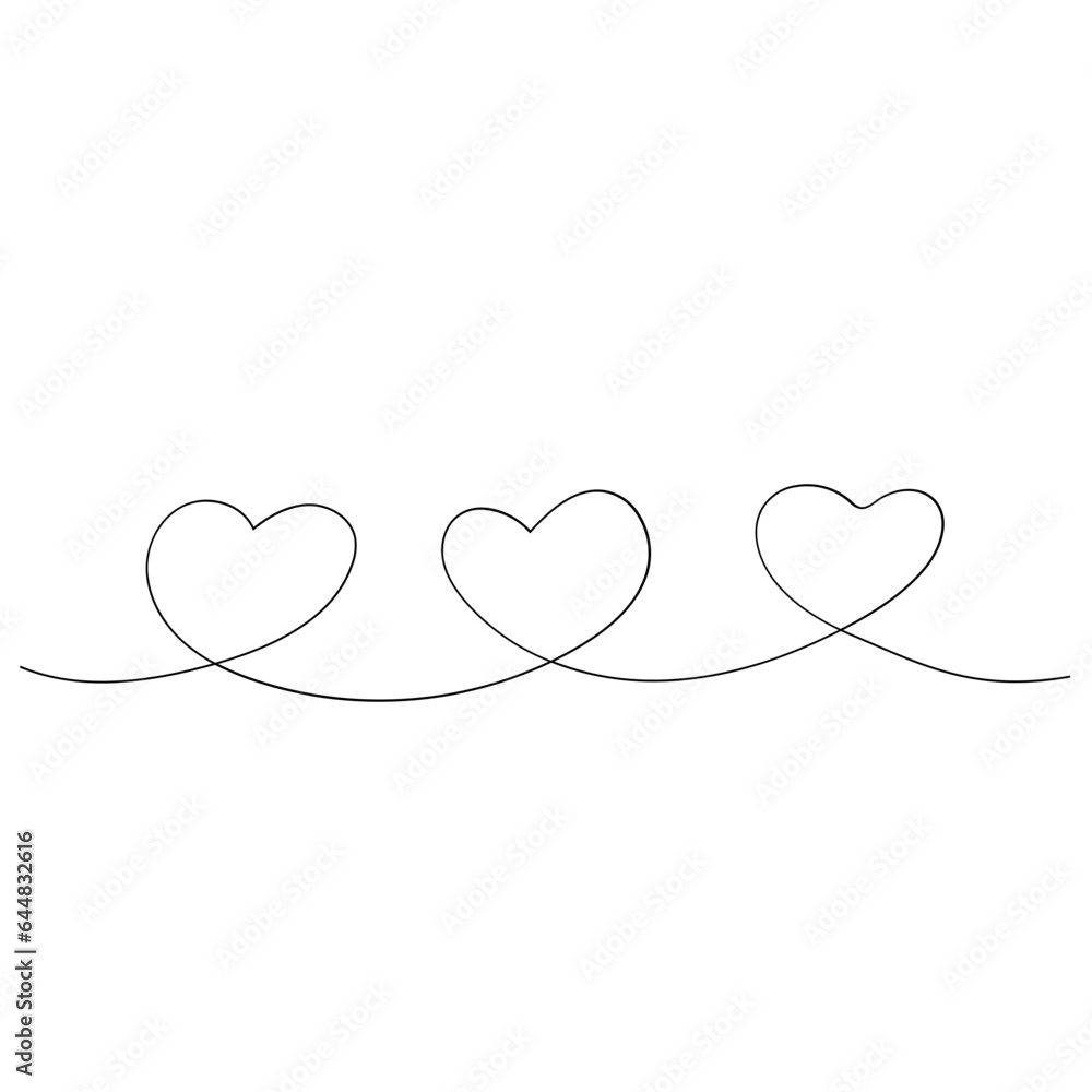 Heart shapes thin line illustration Heart shapes thin line illustration