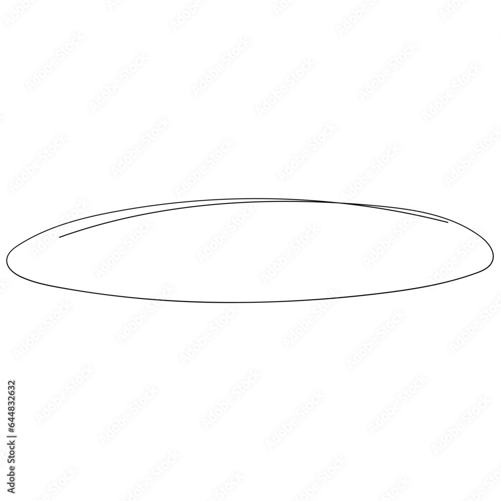 Oval shape thin line illustration Oval shape thin line illustration