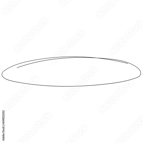 Oval shape thin line illustration