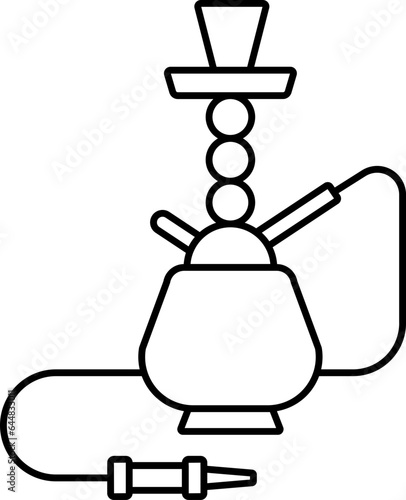 Illustration Of Hookah Icon In Line Art.