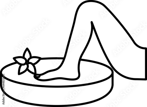 Foot Massage Or Pedicure Icon In Stroke Style.