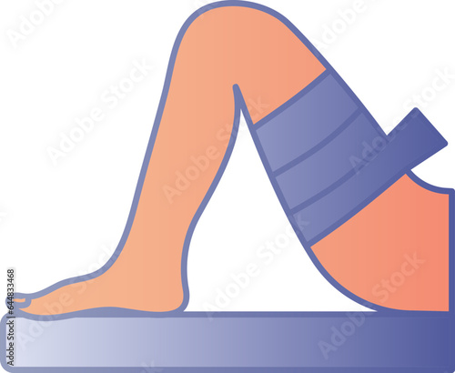 Blue And Orange Saran Wrap Treatment Icon.