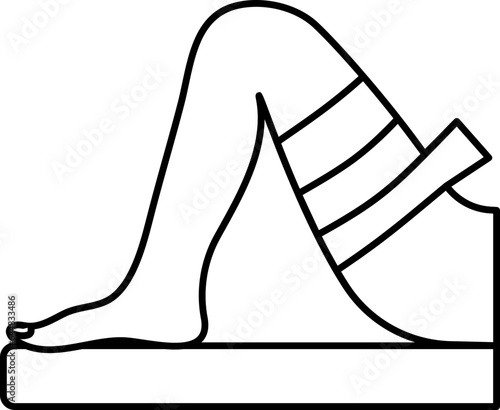 Saran Wrap Treatment Icon In Thin Line Art.
