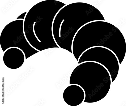 Illustration Of Croissant Icon In B&W Color.