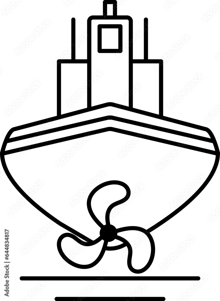 Linear Style Ship Icon Or Symbol. Linear Style Ship Icon Or Symbol.