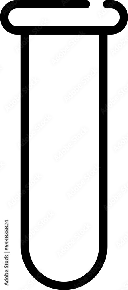 Test Tube Icon In Black Outline. Test Tube Icon In Black Outline.