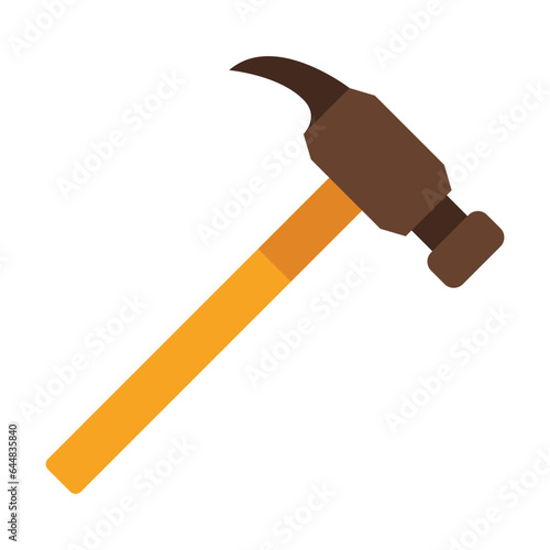 Construction hammer vector. Tool of worker in carpentry workshop for hammering nails. Multicolored flat vector icon representing construction tools concept isolated on white background