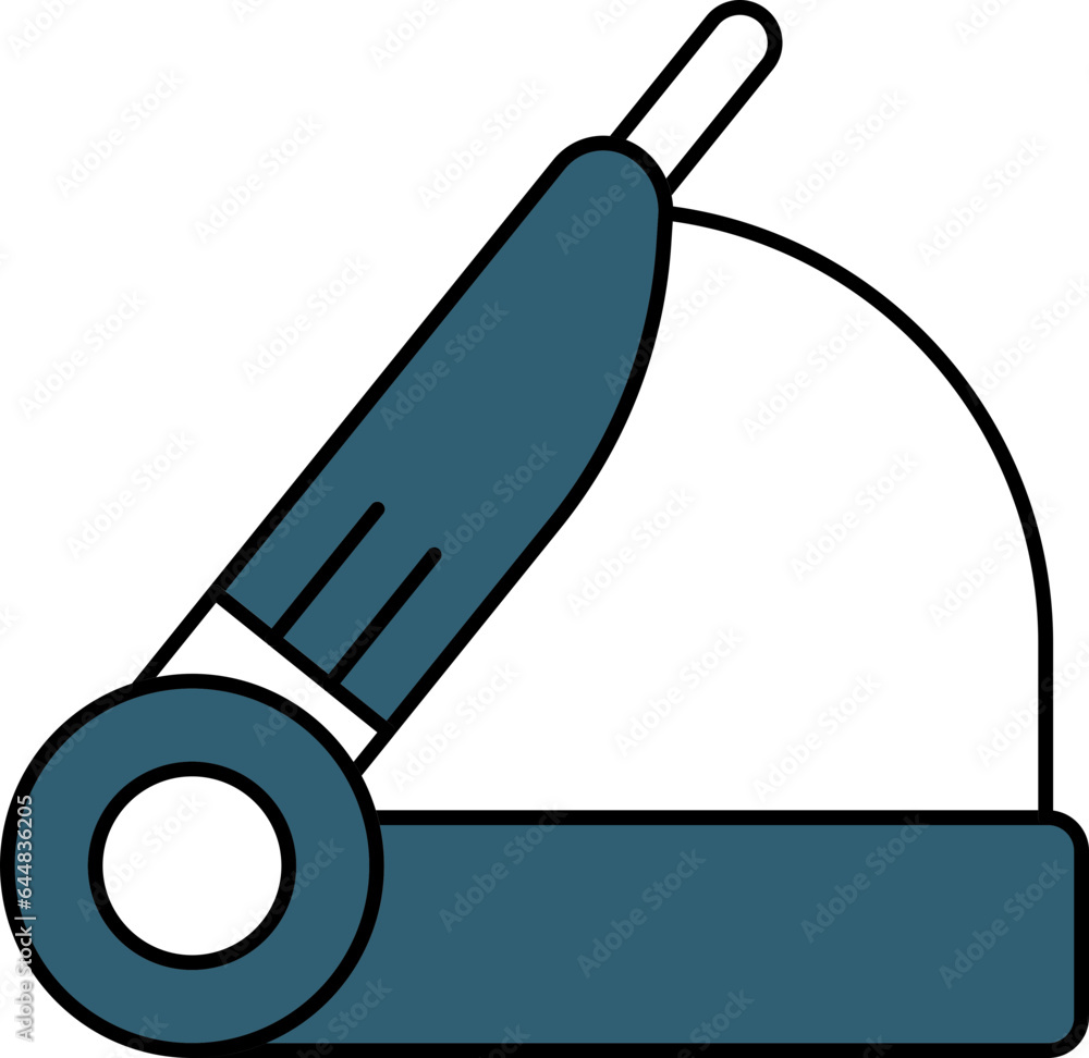 Guillotine Cutter Icon In Teal Blue And White Color. Guillotine Cutter Icon In Teal Blue And White Color.