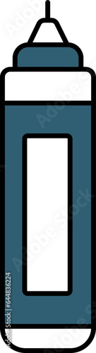 Whitener or Correction Pen Icon In Teal Blue And White Color.