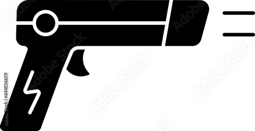 Taser Gun Icon In Glyph Style. photo