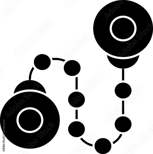 Handcuffs Icon In B&W Color.