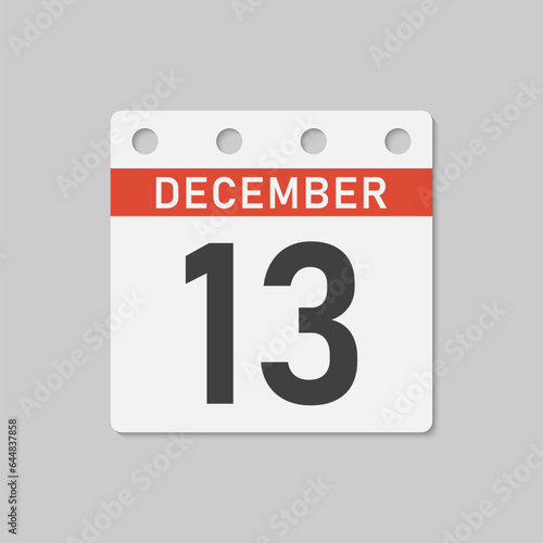 Icon page calendar day - 13 December