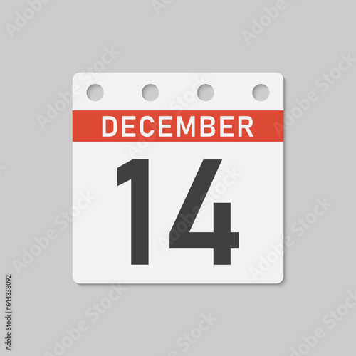 Icon page calendar day - 14 December