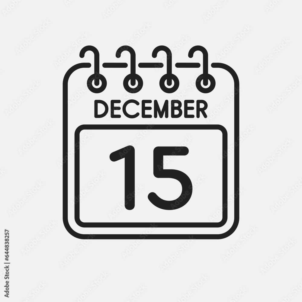 Icon page calendar day - 15 December Icon page calendar day - 15 December