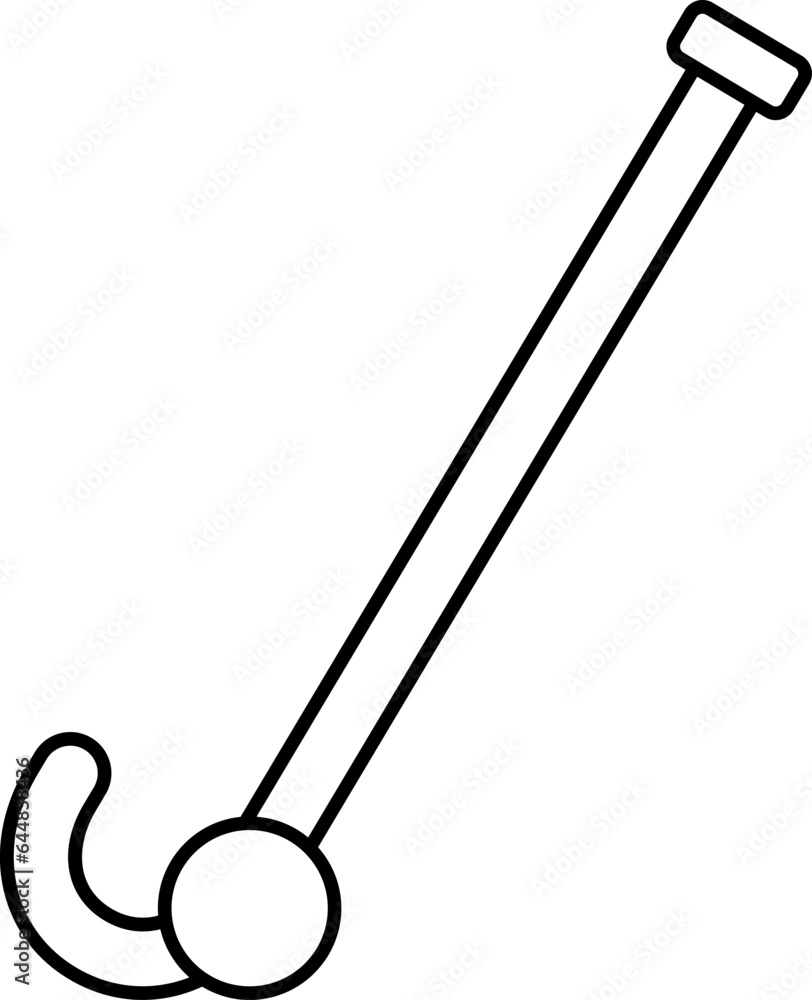 Obraz premium Hockey With Ball Line Art Icon.