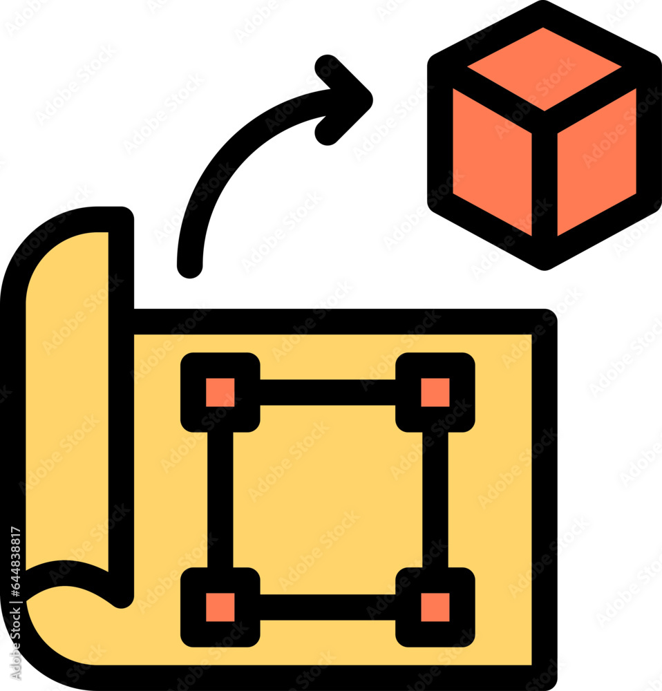 Orange And Yellow Prototyping Icon Or Symbol. Orange And Yellow Prototyping Icon Or Symbol.