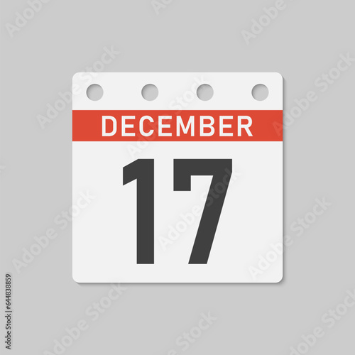 Icon page calendar day - 17 December
