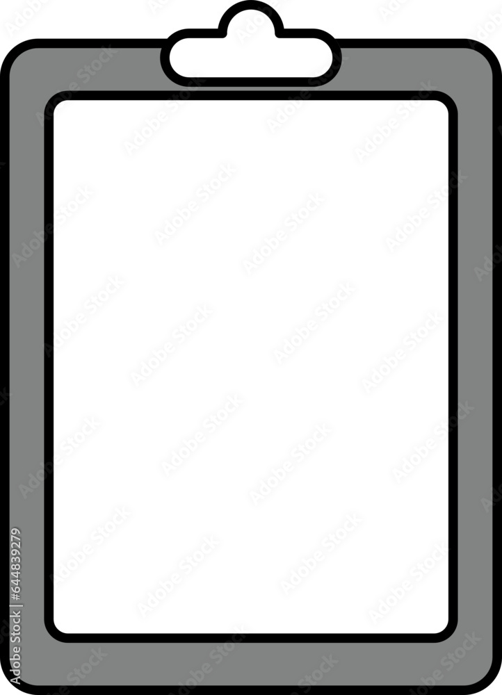 Flat Style Clipboard Grey And White Icon. Flat Style Clipboard Grey And White Icon.