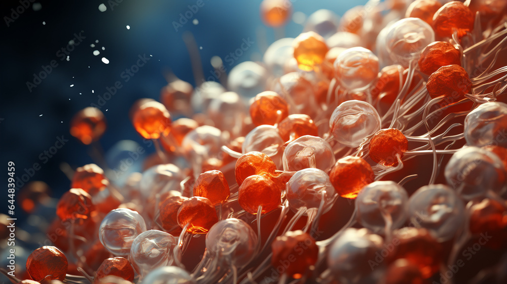 White and red blood cells in blood stream White and red blood cells in blood stream