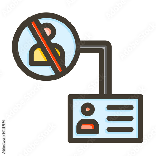 DeIdentification Vector Thick Line Filled Colors Icon Design Vector Thick Line Filled Colors Icon Design