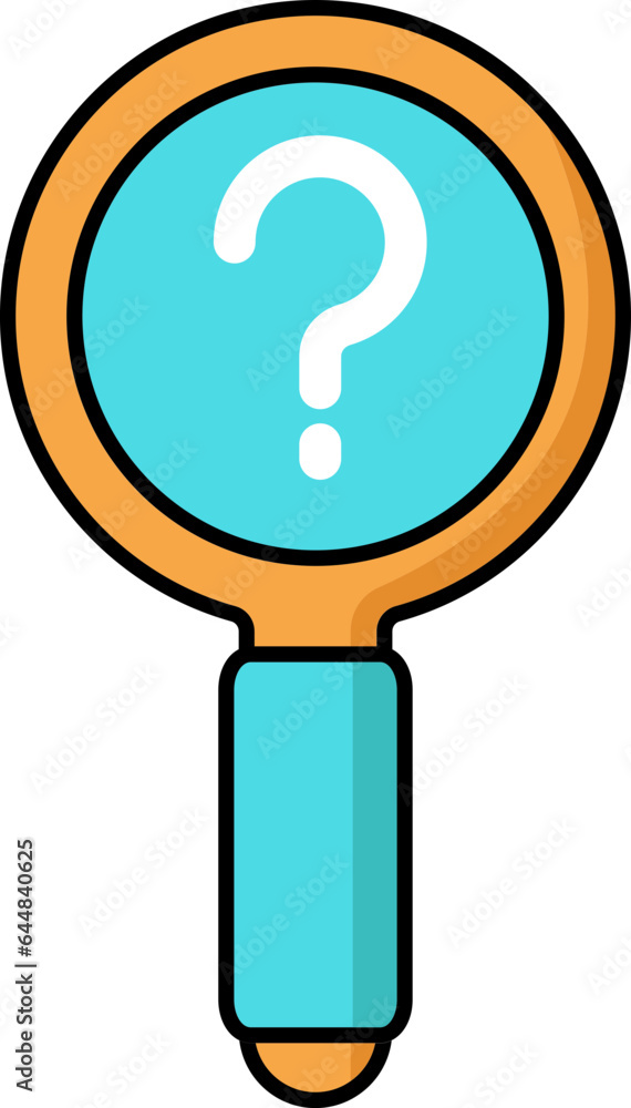 Turquoise And Orange Question Search Icon Or Symbol. Turquoise And Orange Question Search Icon Or Symbol.