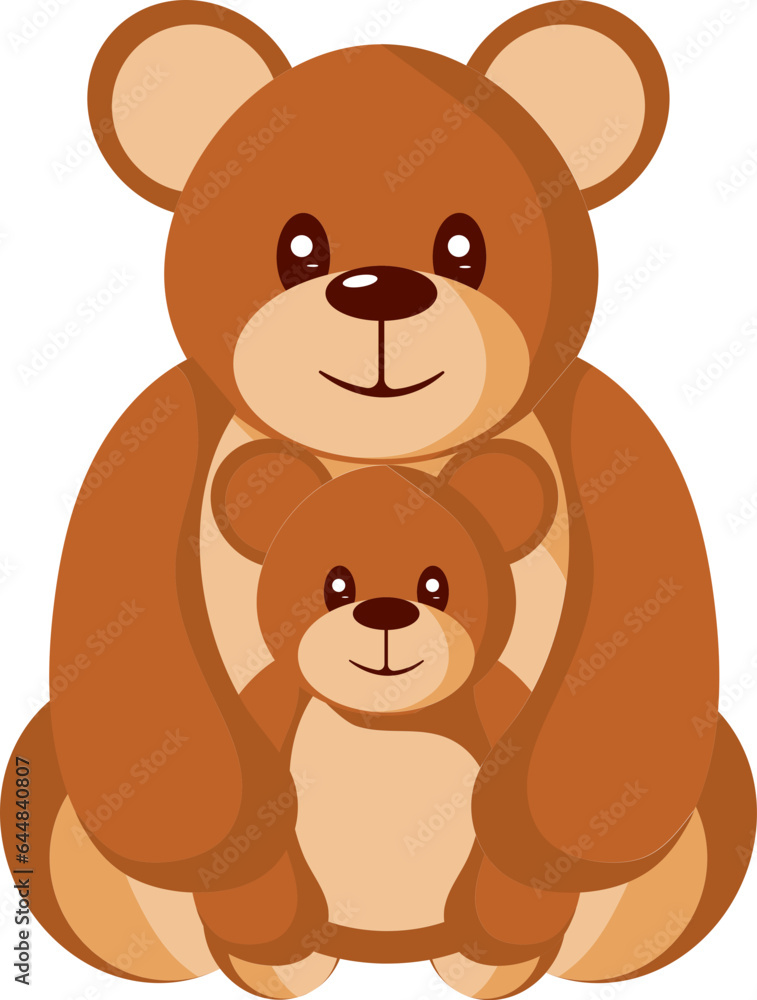 Two Teddy Bear Icon In Brown Color. Two Teddy Bear Icon In Brown Color.