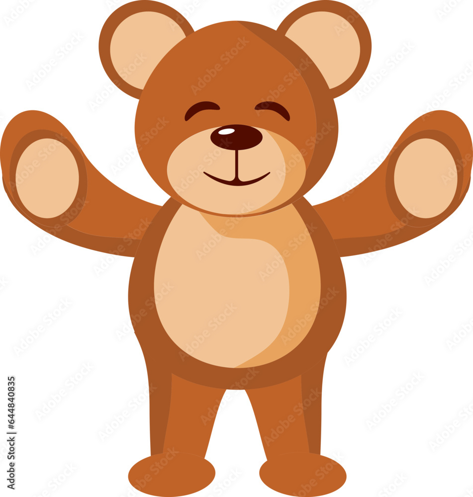 Obraz premium Cheerful Bear Character Icon In Brown Color.