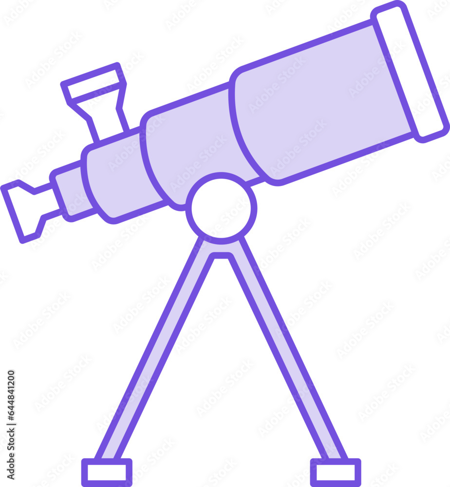 Illustration of Tripod Telescope Icon in Flat Style. Illustration of Tripod Telescope Icon in Flat Style.