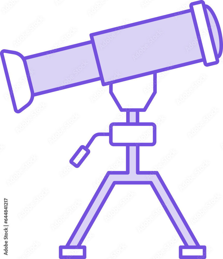 Illustration of Telescope Icon in Flat Style. Illustration of Telescope Icon in Flat Style.