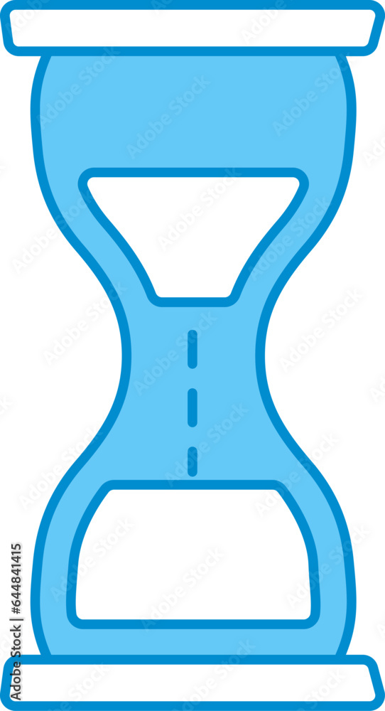 Hourglass Icon In Blue And White Color. Hourglass Icon In Blue And White Color.