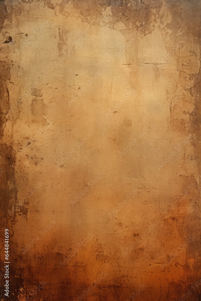 An old brown paper with some stains on it. Imaginary illustration. Grunge background.