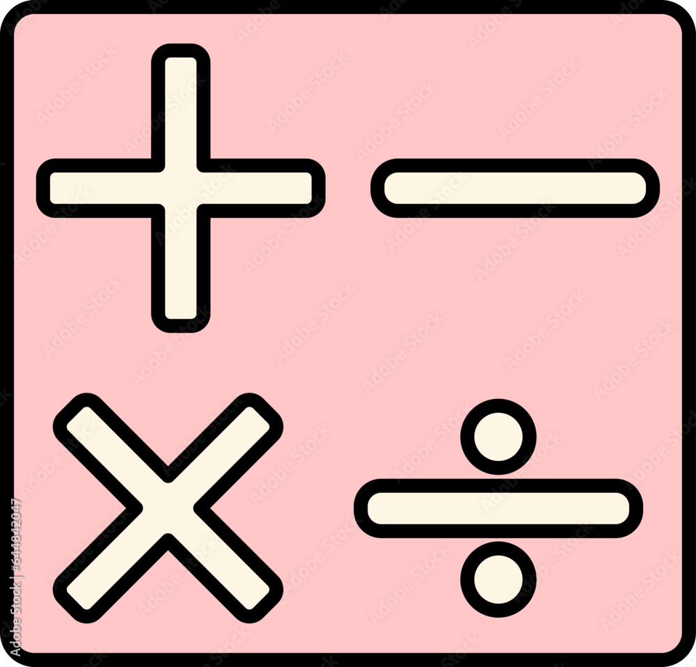 Obraz premium Calculator Interface Symbol Or Icon In Pink Color.
