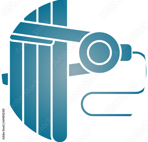 Hair Straightening Icon In Blue Color.