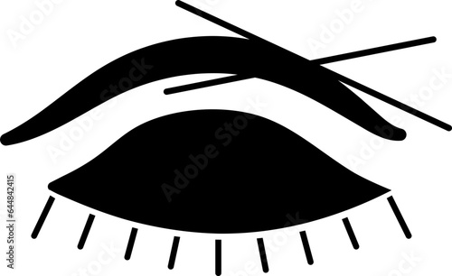 Eyebrow Threading Icon In B&W Color.