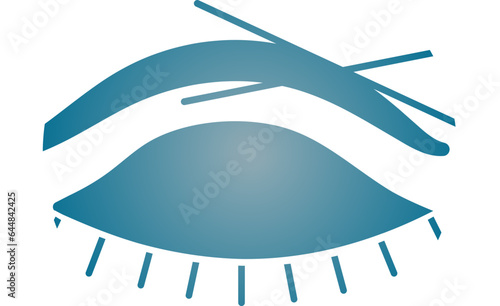 Eyebrow Threading Icon In Blue Color.