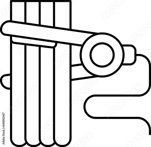 Hair Straightening Icon In Stroke Style.