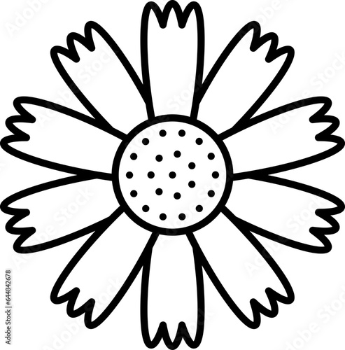 Gaillardia Flower Black Thin Line Icon.