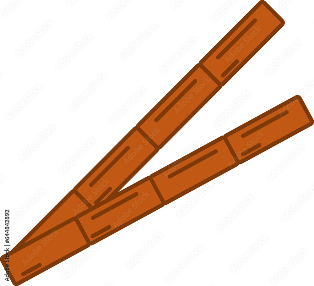 Brown Bamboo Stick On White Background. Brown Bamboo Stick On White Background.